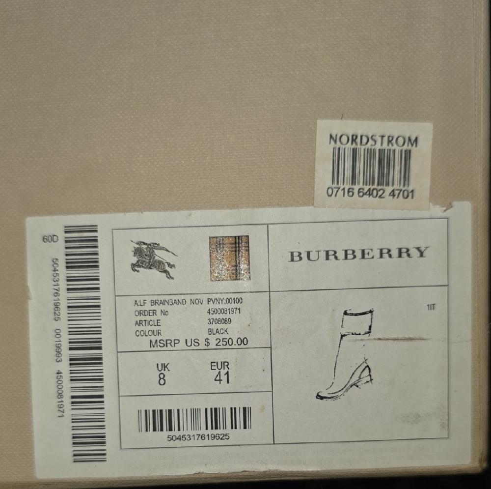 Burberry Crosshill House Check Rain Boot Size 41 - Picture 2 of 5